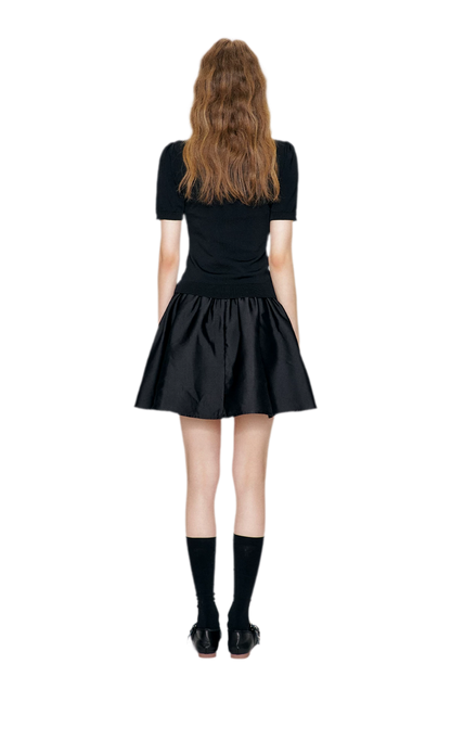 Beaded Collar Knit Tee