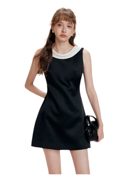 Satin Open-Back Bow Dress