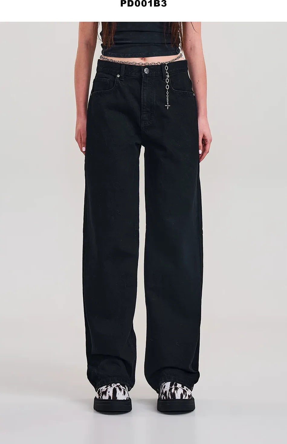 Cross Statue Wide Straight Jeans