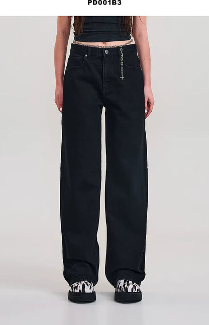 Cross Statue Wide Straight Jeans