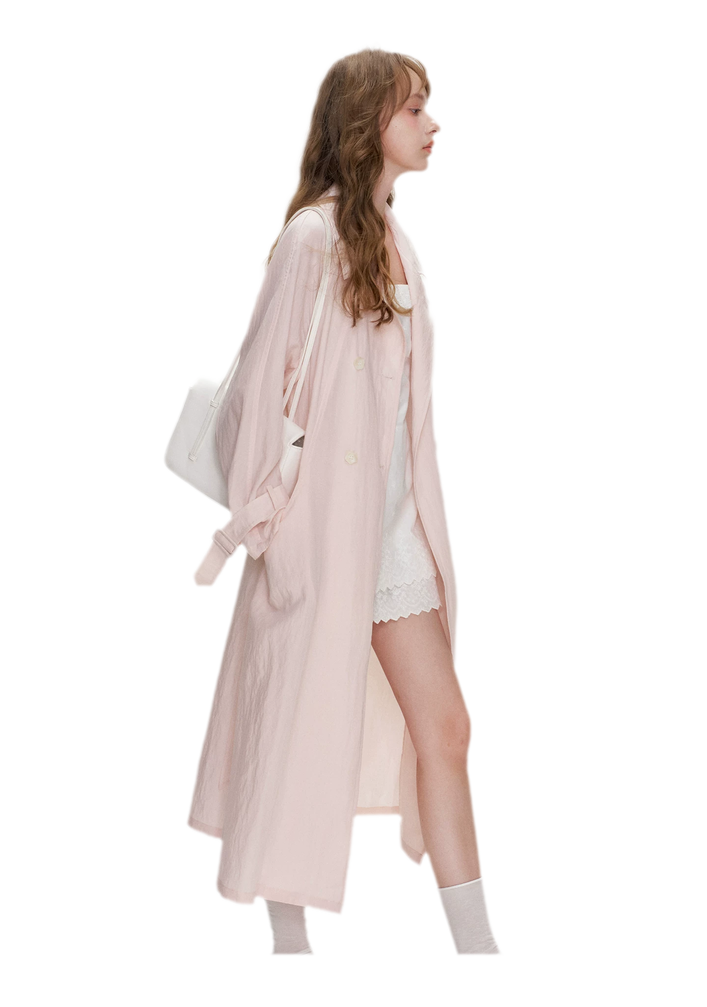 Lightweight Oversized Tie-Waist Trench Coat