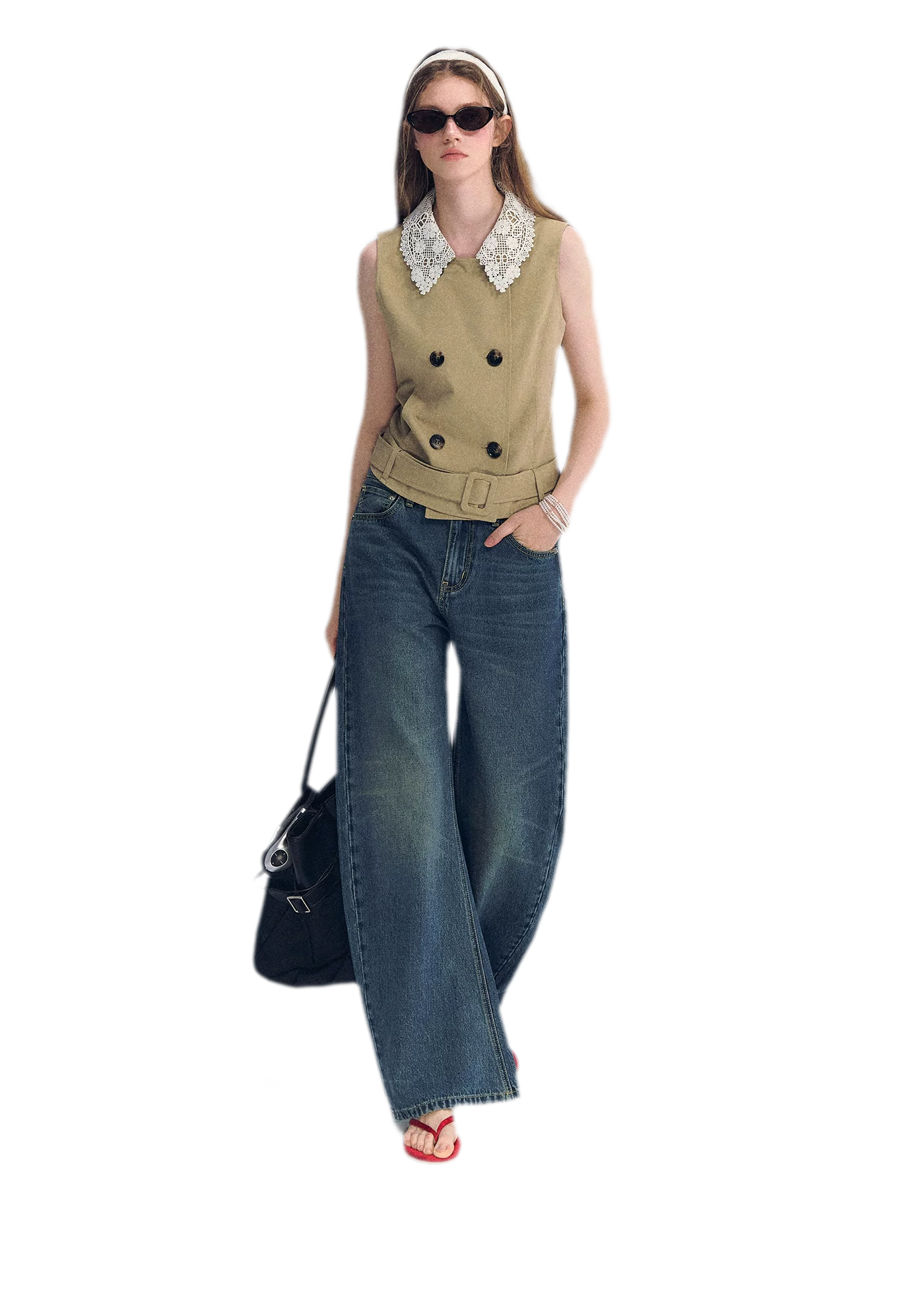 Vintage Wash Wide-Leg Jeans