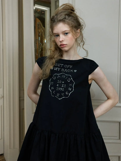 Badge Rhinestone Mini Dress