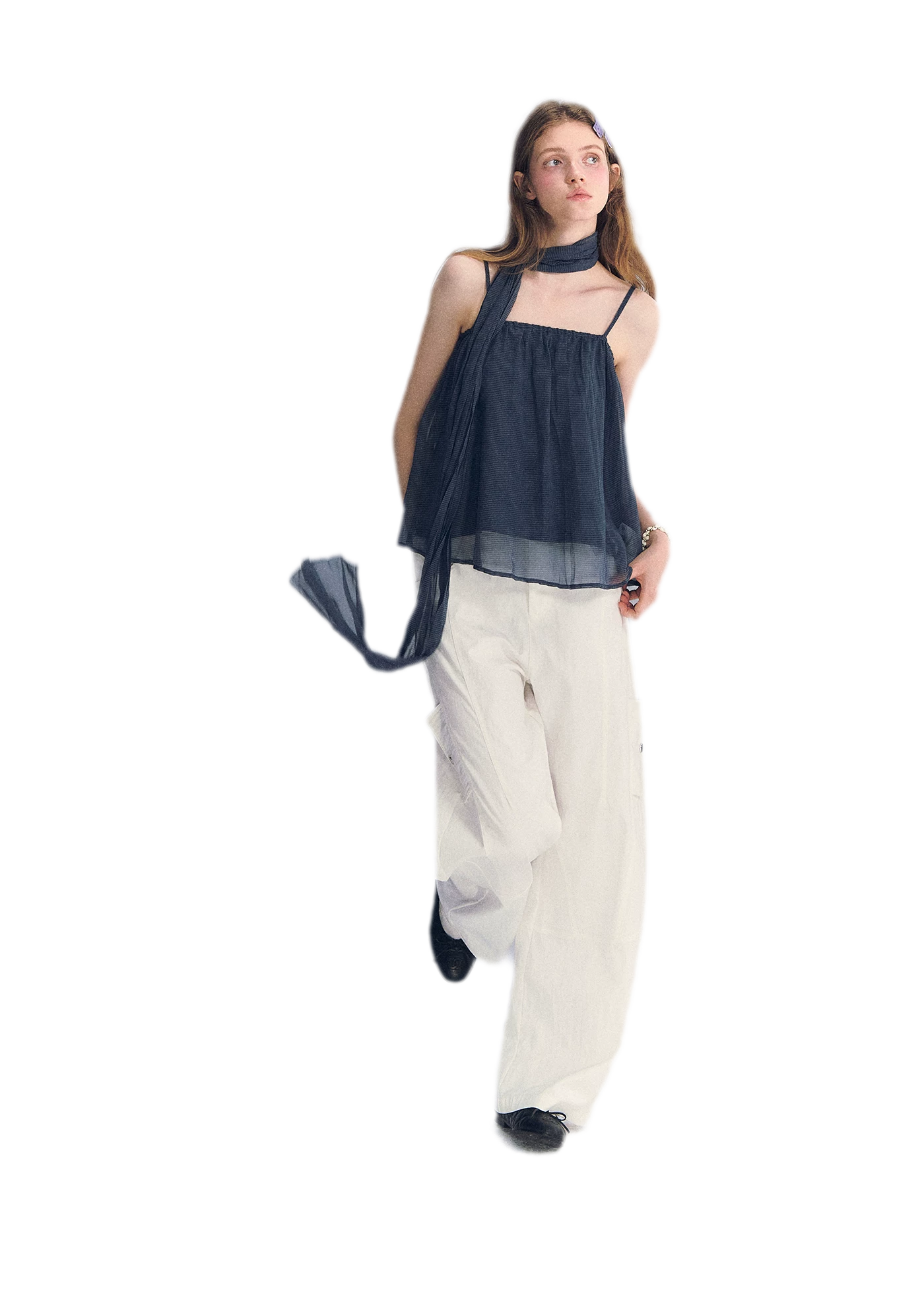 Deconstructed Curved Cargo Pants