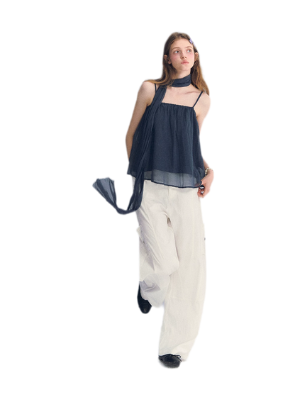 Deconstructed Curved Cargo Pants