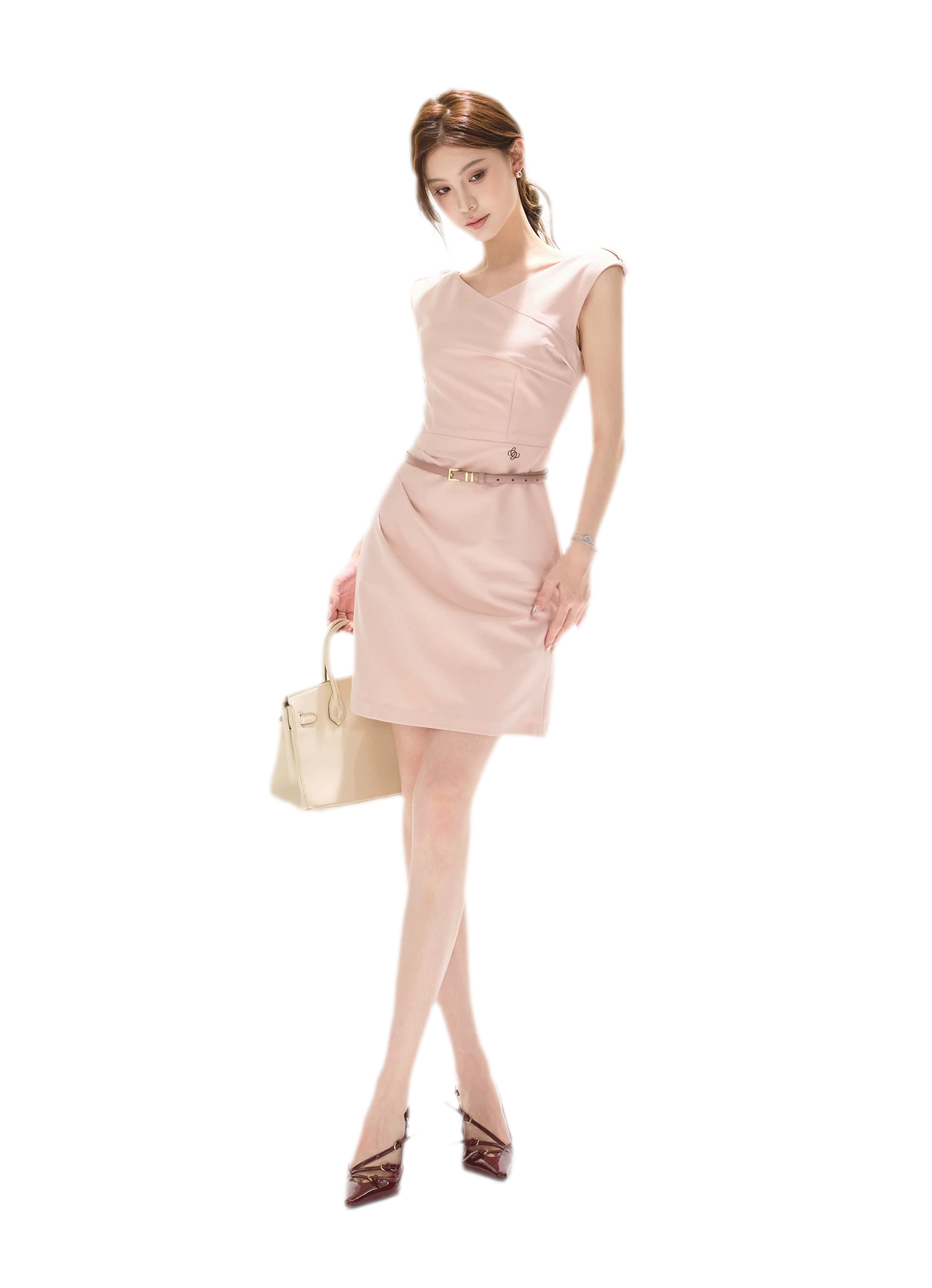 V-Neck Fishtail Mini Dress