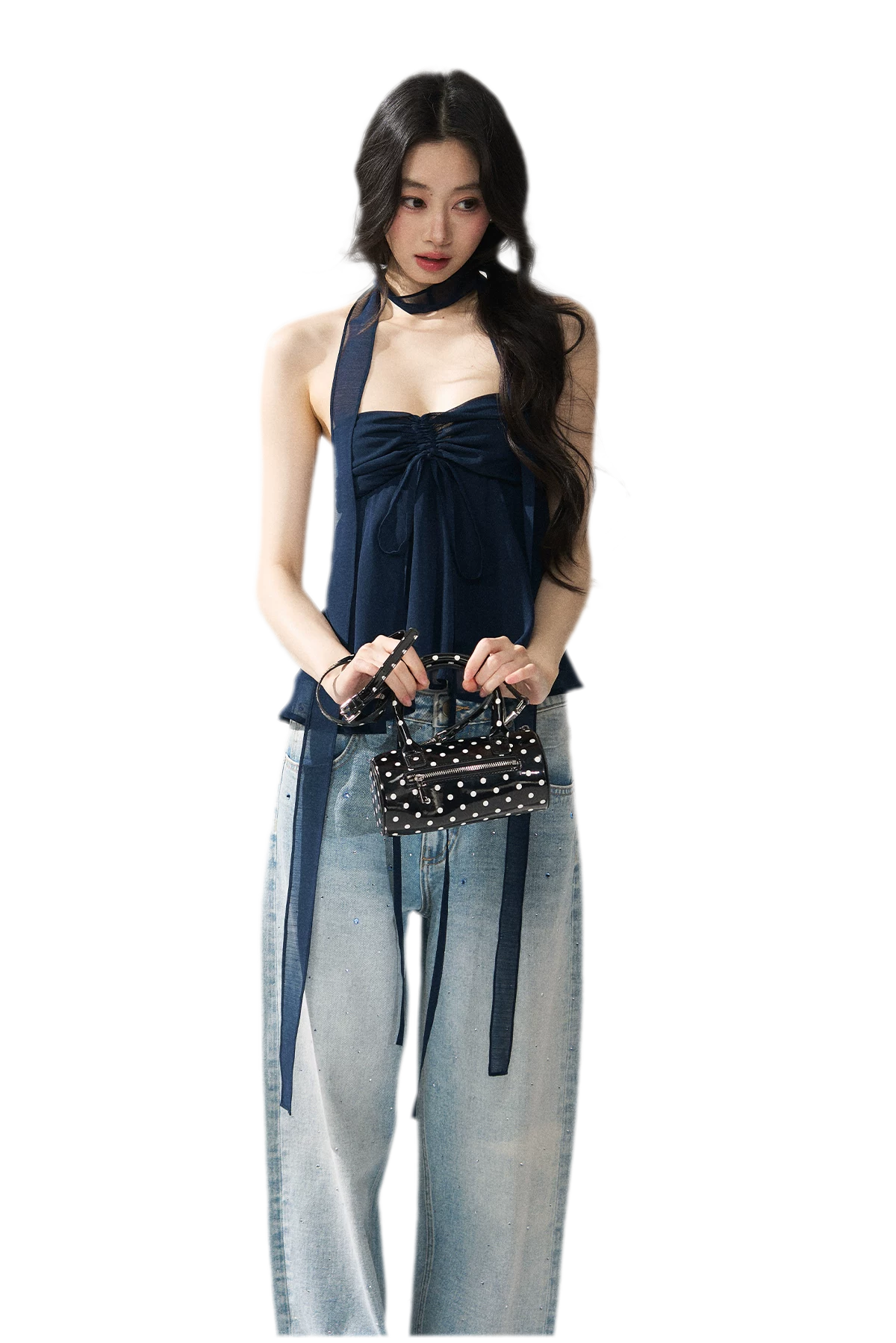 Halter Ruched Bustier Top