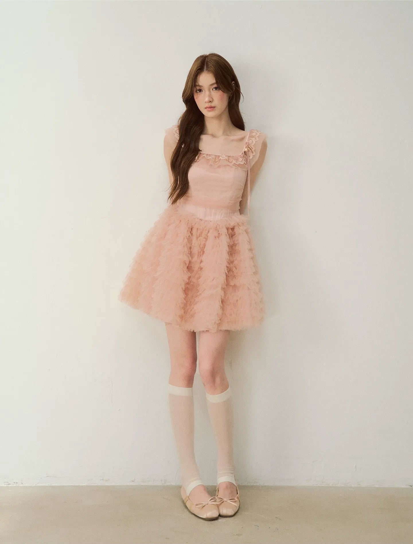 Lace Ruffle Tulle Dress
