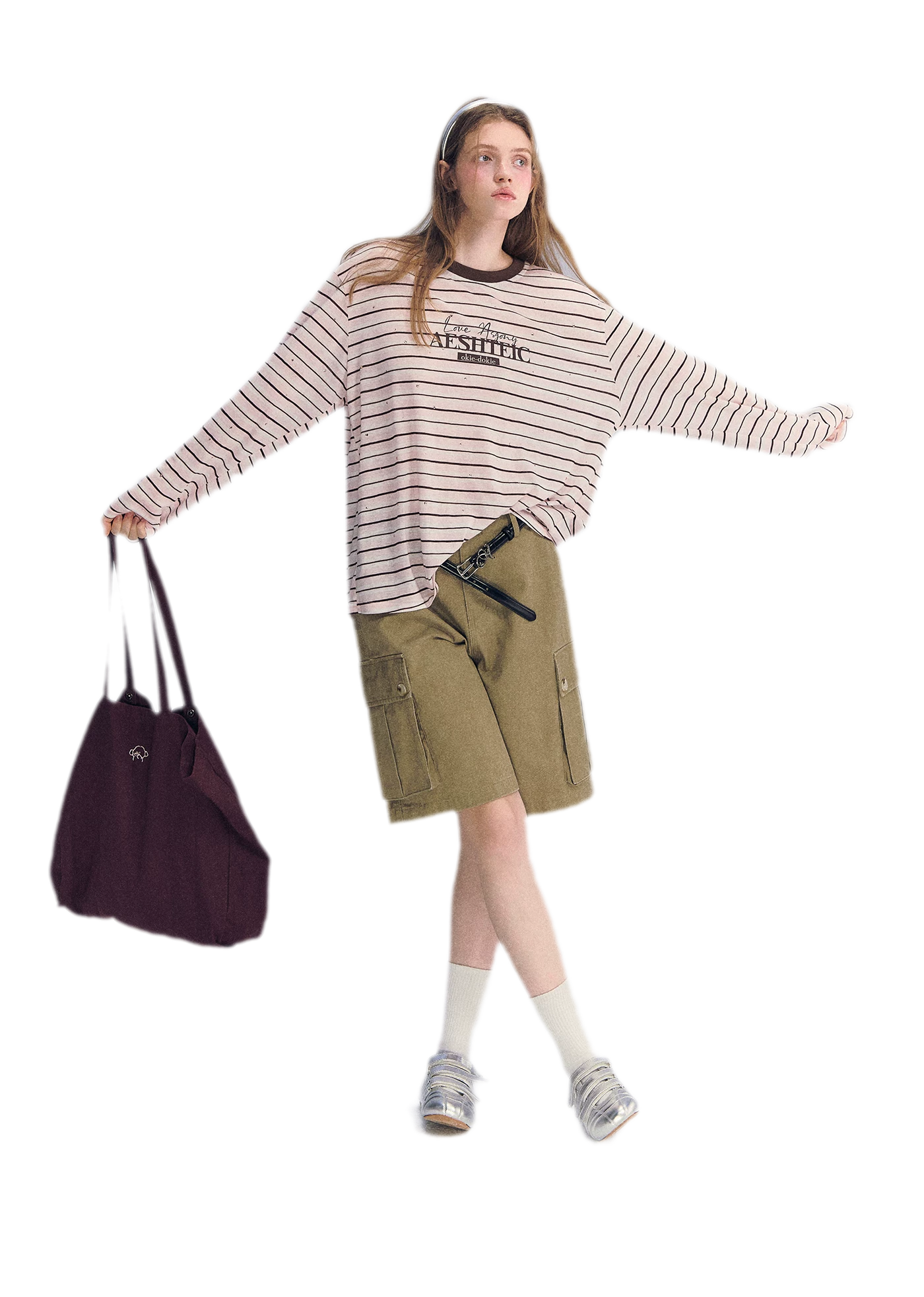 Stripe Rhinestone Long Sleeve