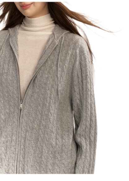 Wool-Blend Cable-Knit Hooded Set