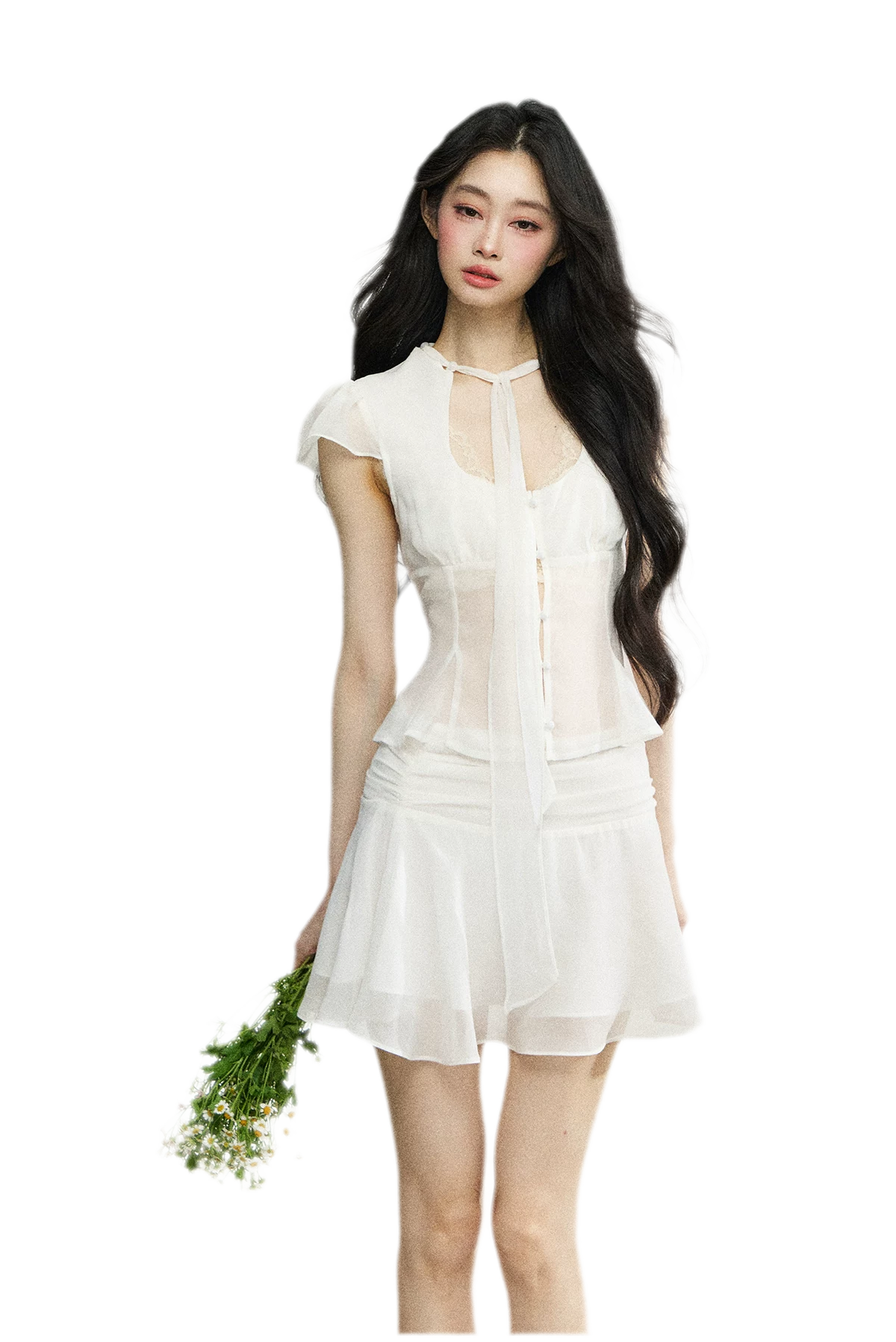 Faux Silk Top Skirt