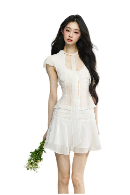 Faux Silk Top Skirt