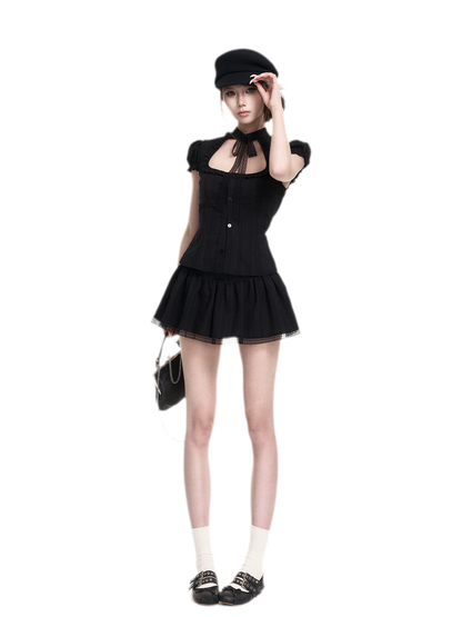 Lace Puff Sleeve Set