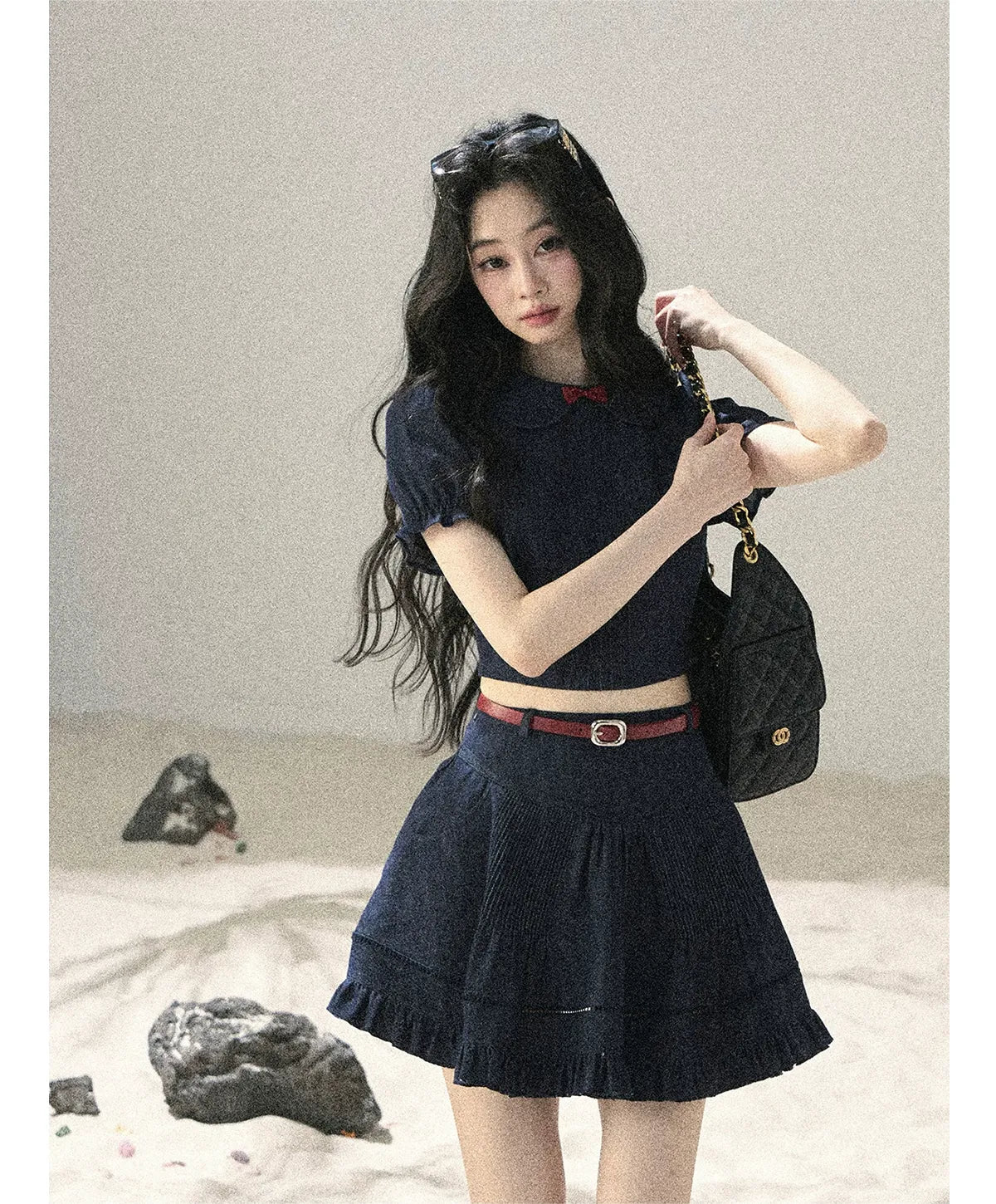 Seaside Pintuck Denim Set