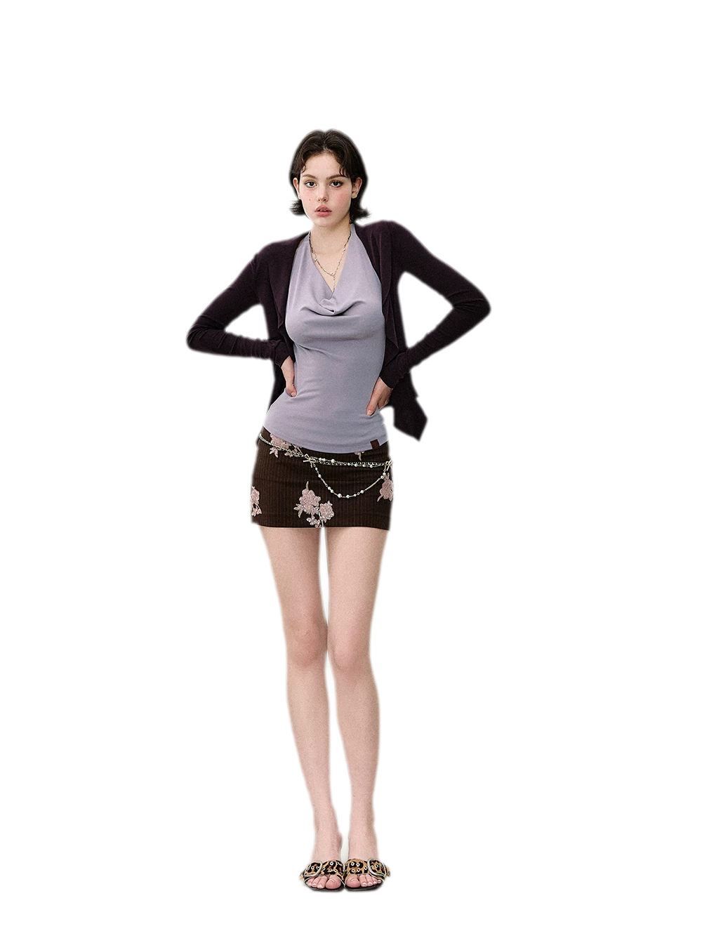 Irregular Ruffle Knit Set