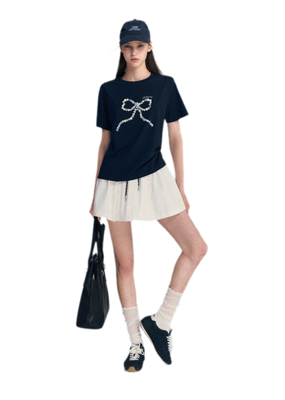 Hand-Sewn Bow T-Shirt