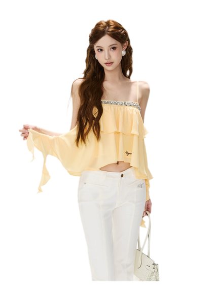 CYNR Crystal Ruffle Cami – view 8
