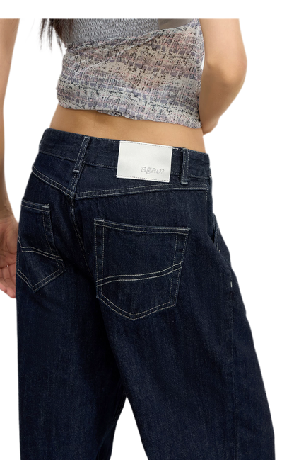 Washed Contrast Stitch Jeans