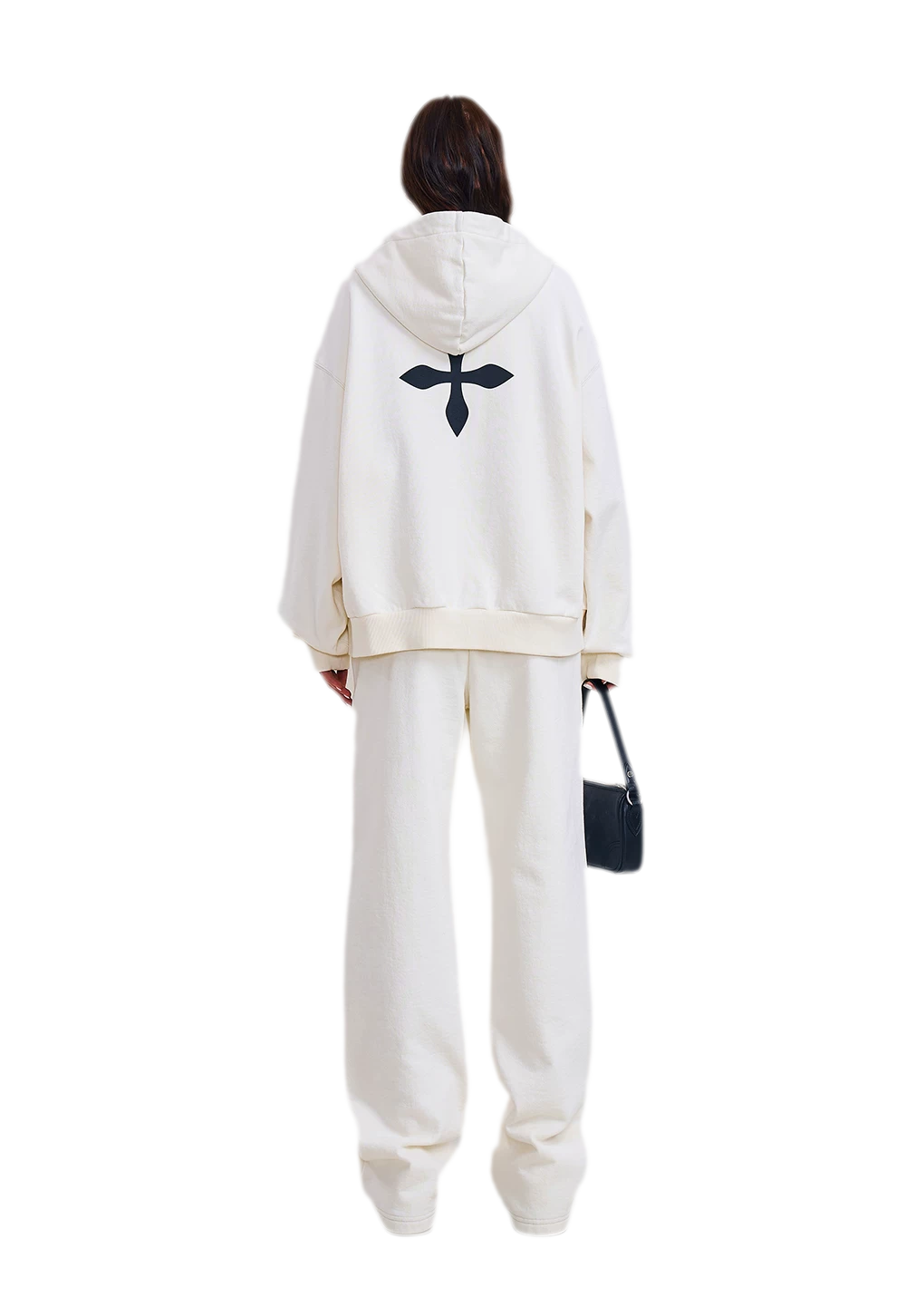 Cross Statue Oversized Zip-Up Hoodie