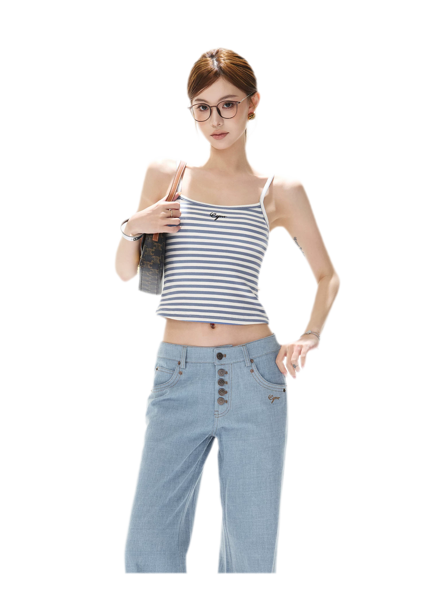 Stripe Cropped Cami Top