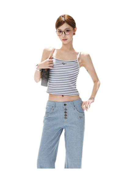 Stripe Cropped Cami Top