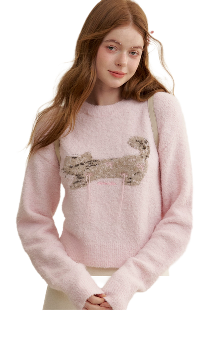 Wool Cat Jacquard Sweater