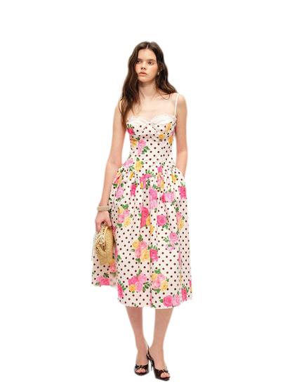 Lyocell Polka Dot Midi Dress