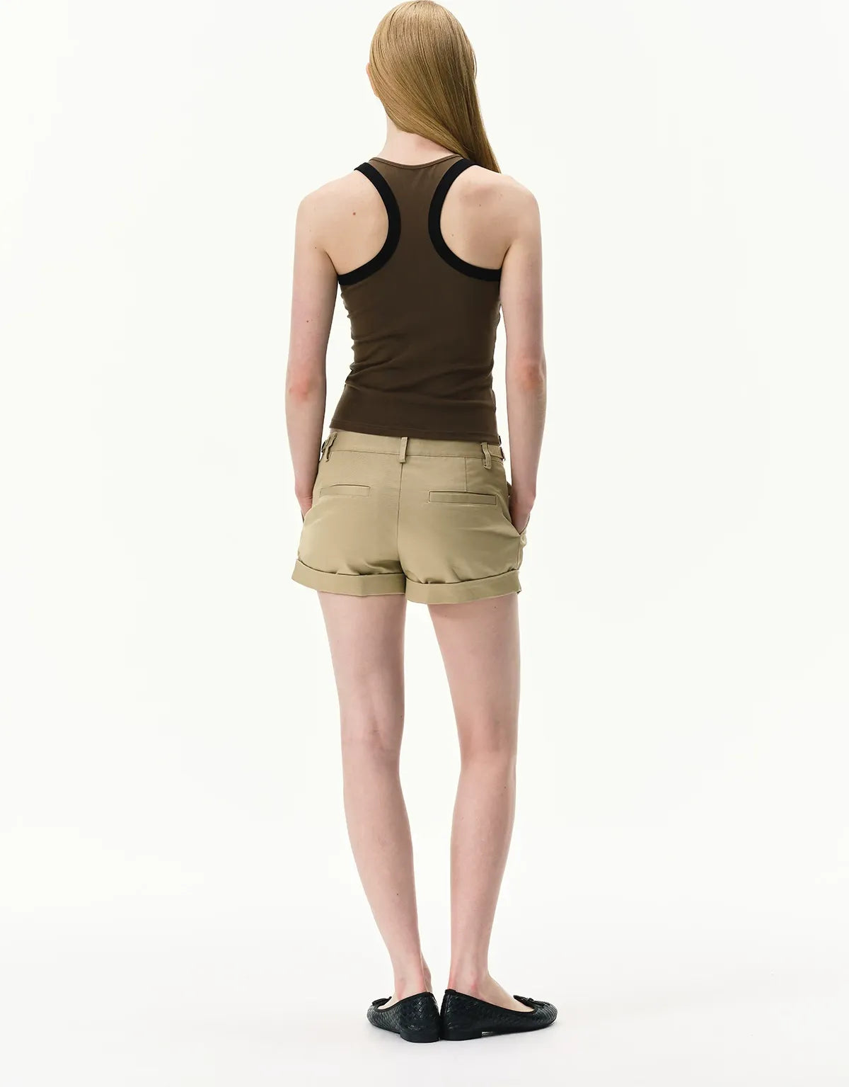 Pleated Twill Shorts