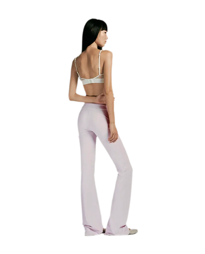 Lace Trim Slim Pants