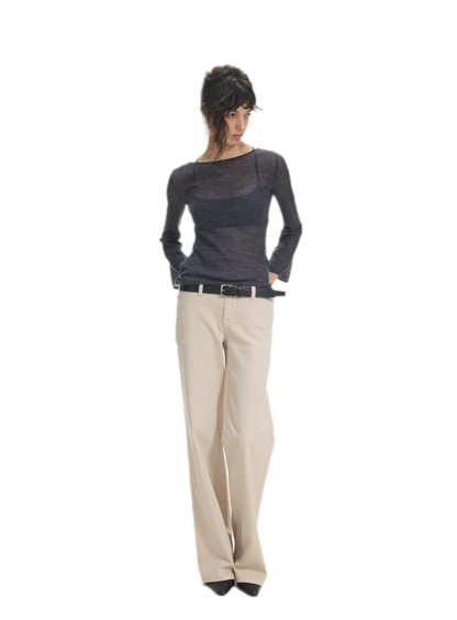 Waistband-Free Straight-Leg Denim Jeans