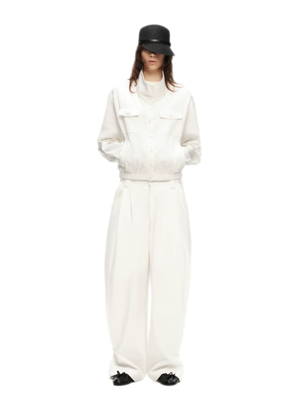 Lightweight High-Collar Cropped Jacket