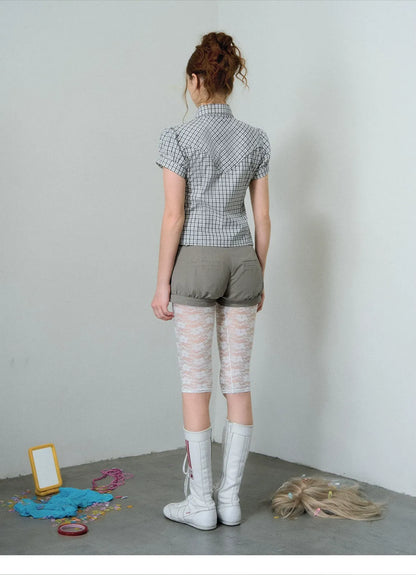 Bubble Hem Bow Shorts