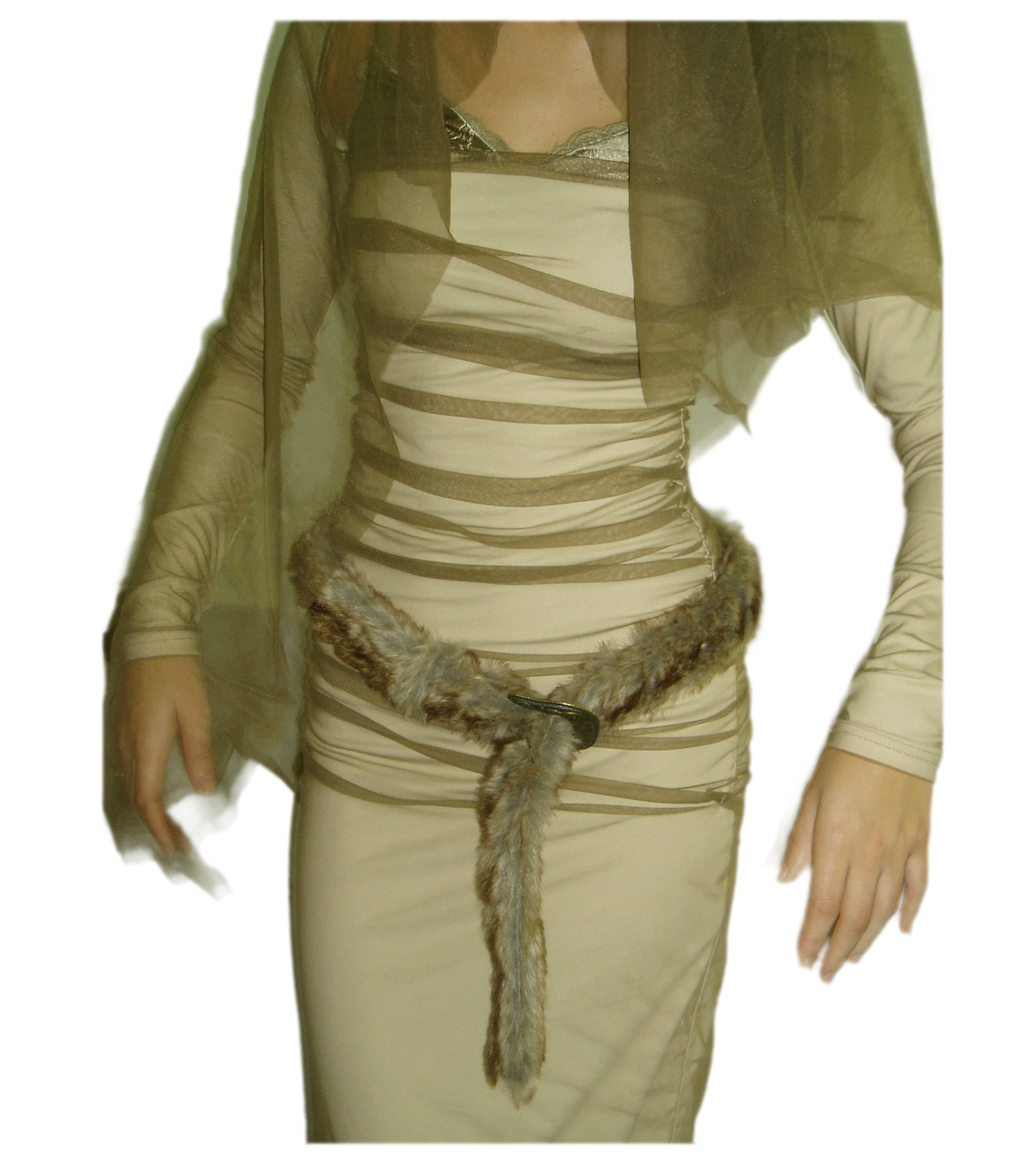 Gradient Faux-Fur Belt