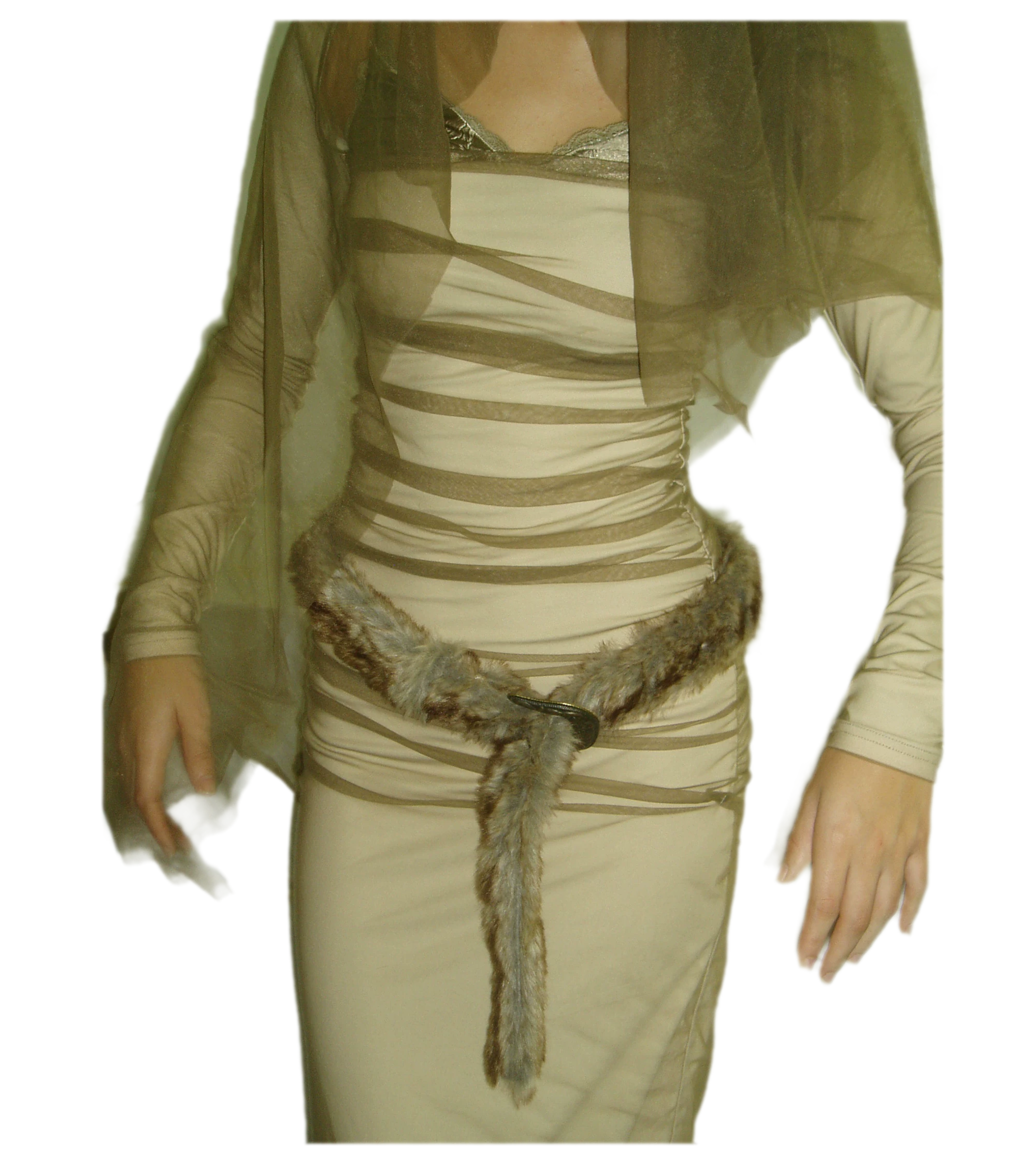 Gradient Faux-Fur Belt