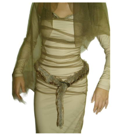 Gradient Faux-Fur Belt