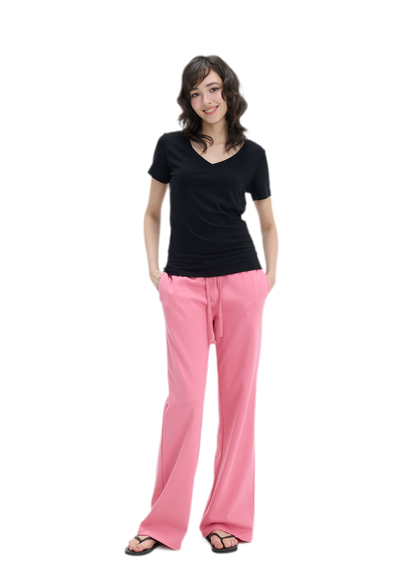 Low-Rise Wide-Leg Loose Sweatpants