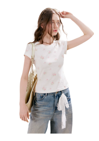 Rose Print Tee
