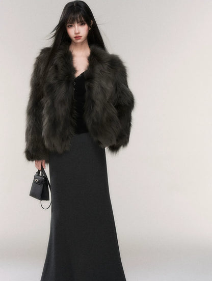 Crown-Grade Fox Fur Jacket