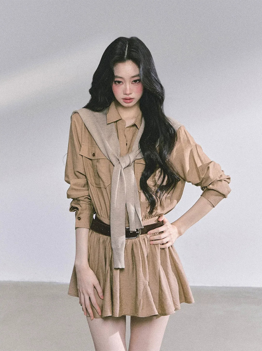 Plaid Petal Panel Mini Dress