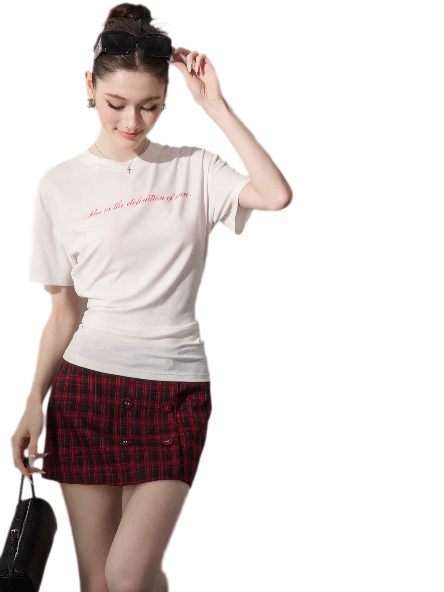 Low-Waist Plaid Mini Skirt