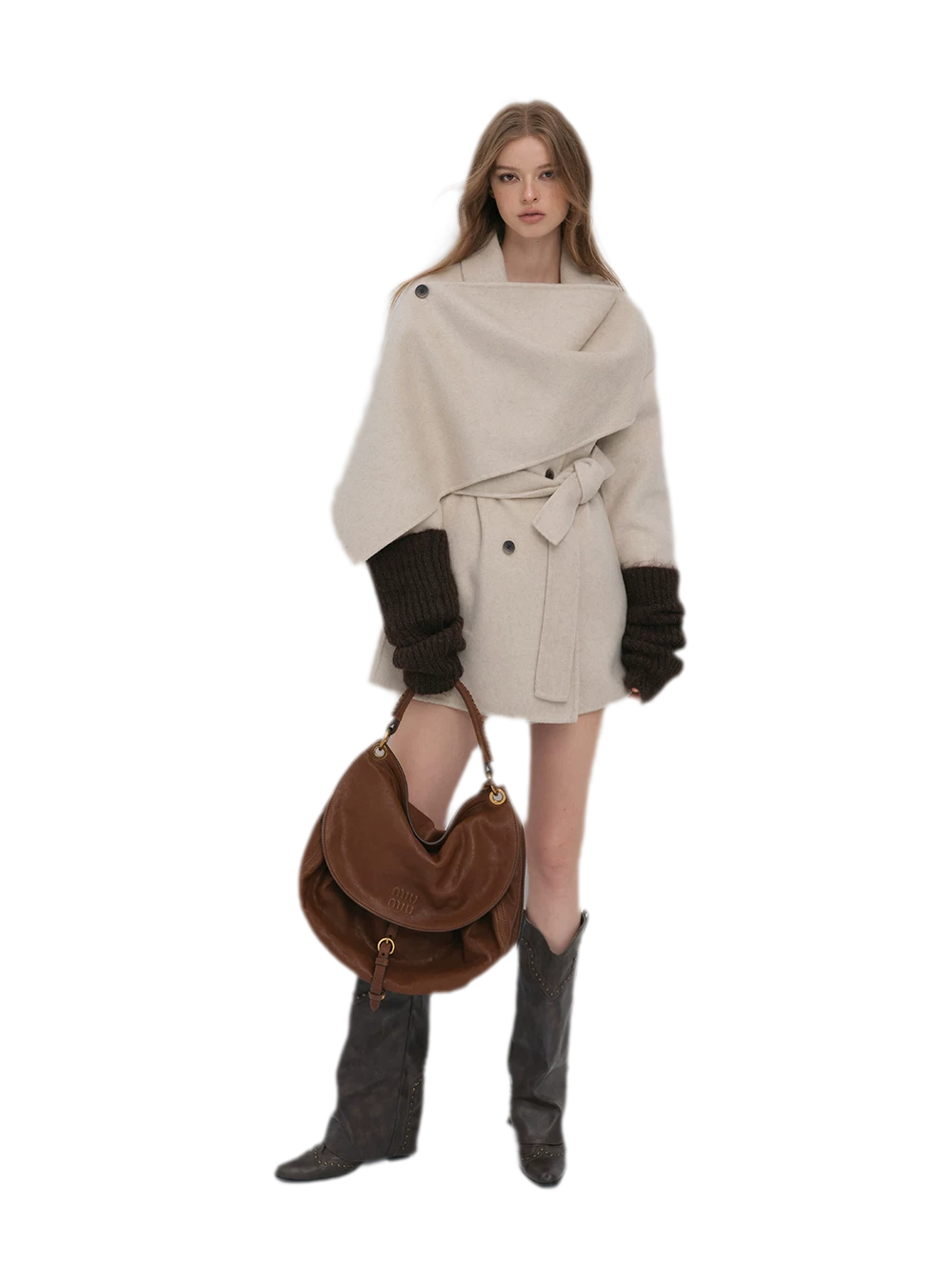 Double-Faced Wool Cape Coat