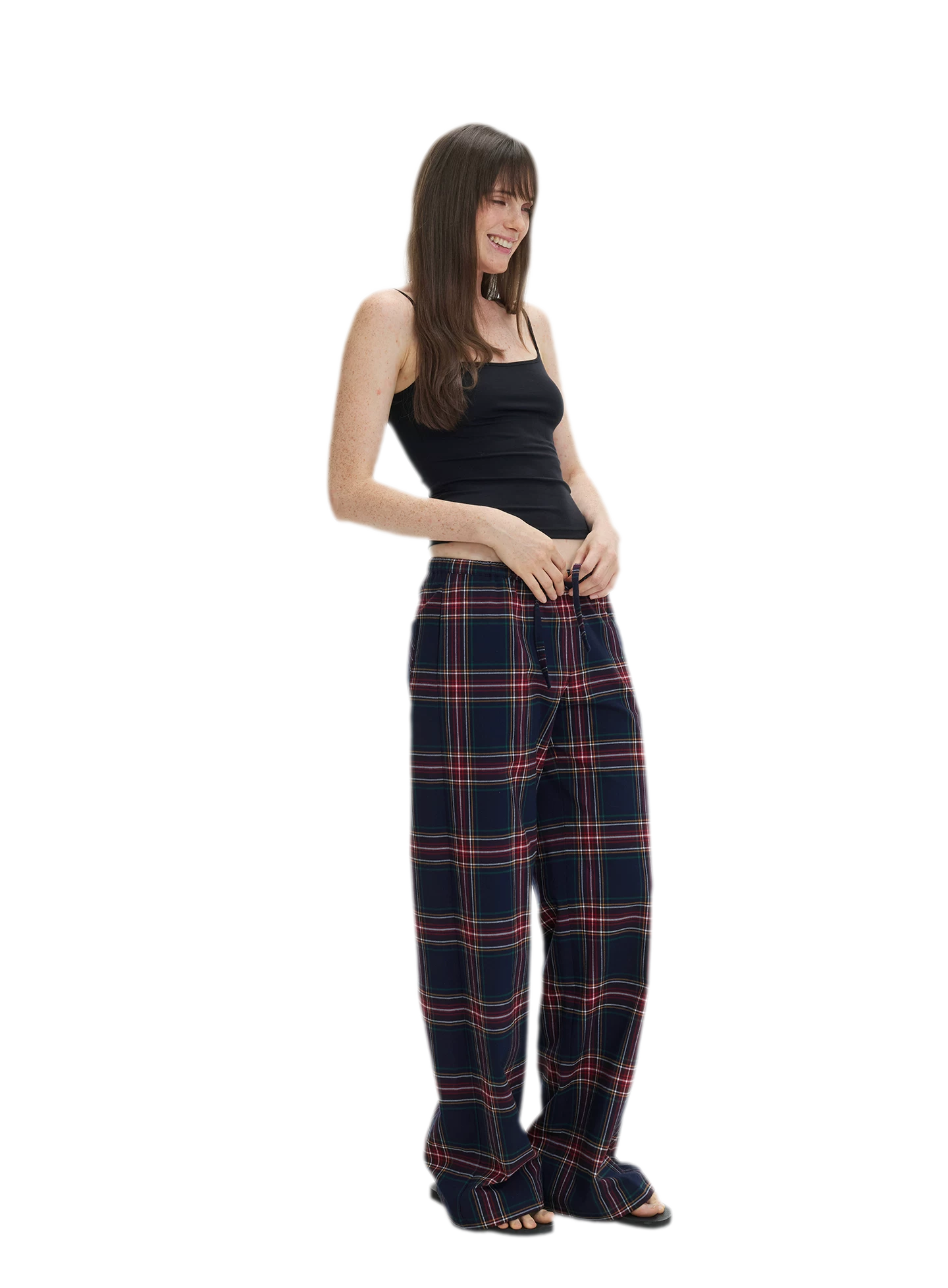 Vintage Plaid Low-Rise Bottoms