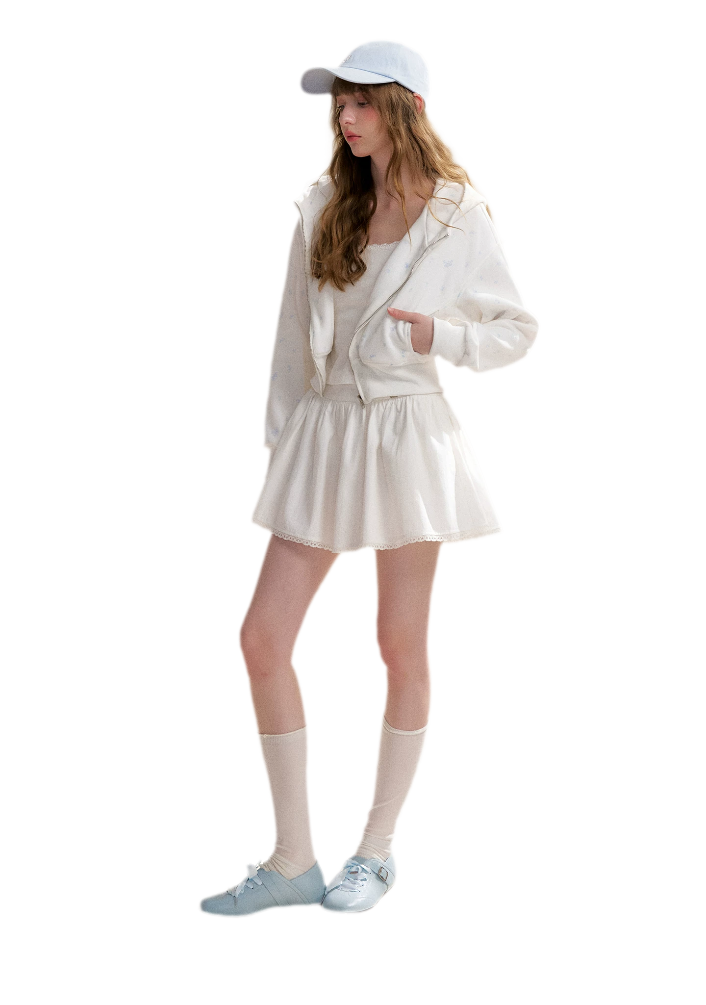 Textured A-Line Short Skirt