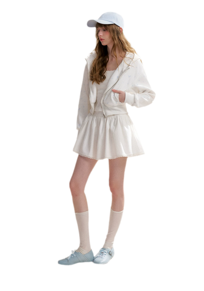 Textured A-Line Short Skirt