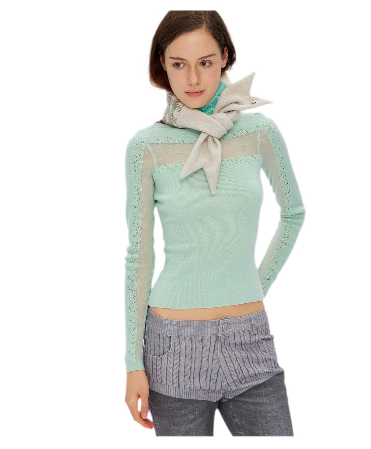 Wool Color-Block Rectangular Scarf