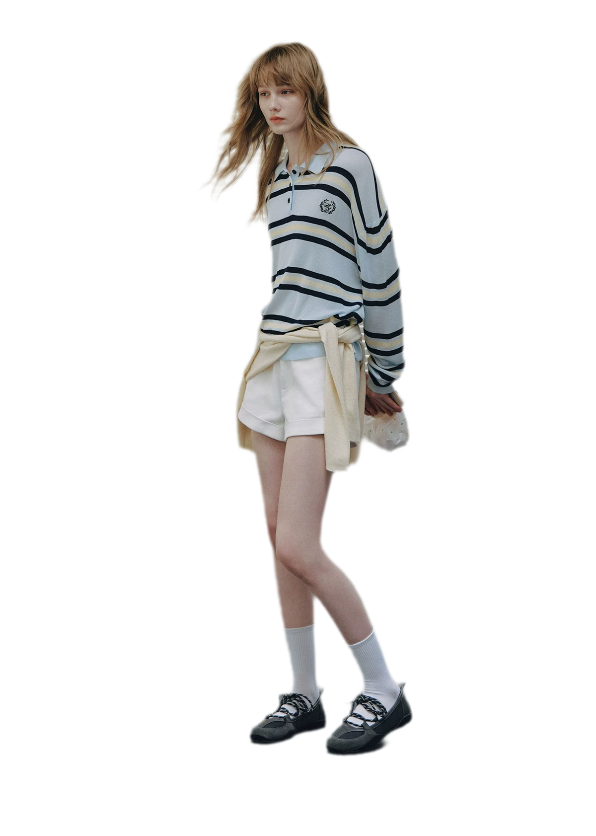 Contrast Striped Embroidered Polo Shirt