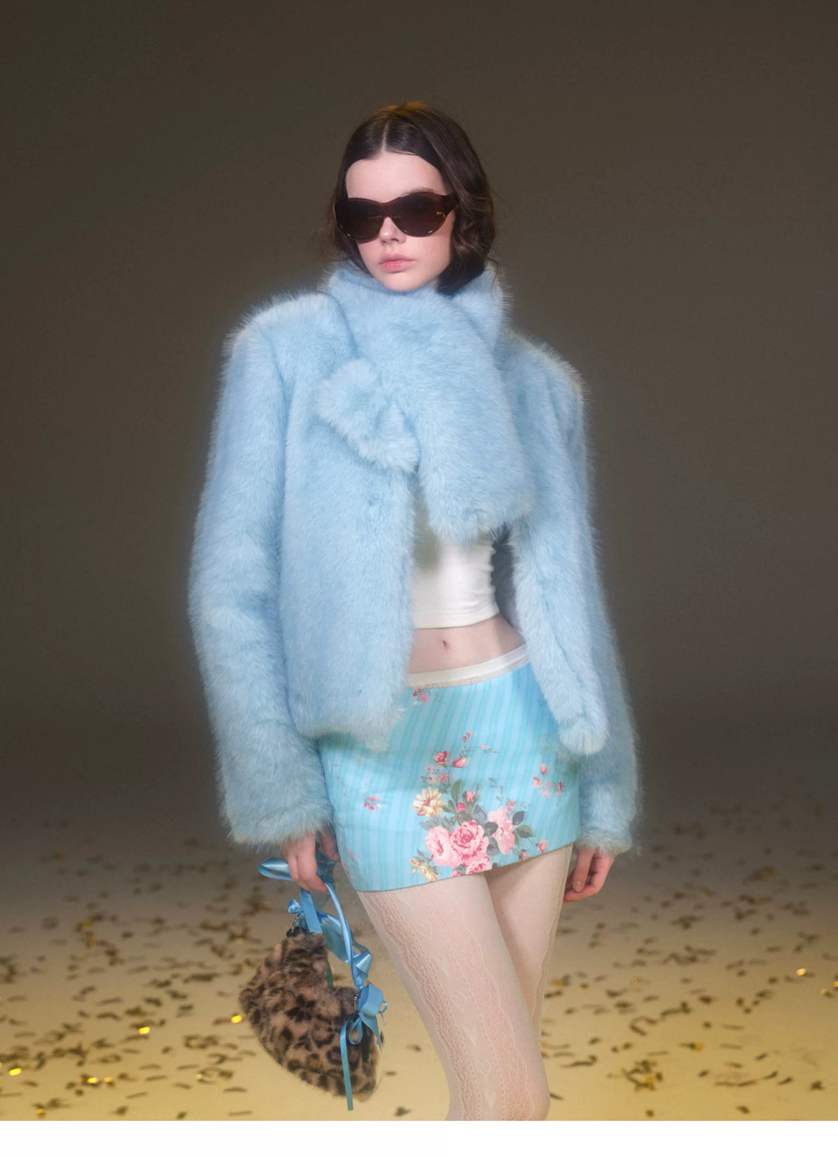 Gradient Faux Fur Winter Jacket