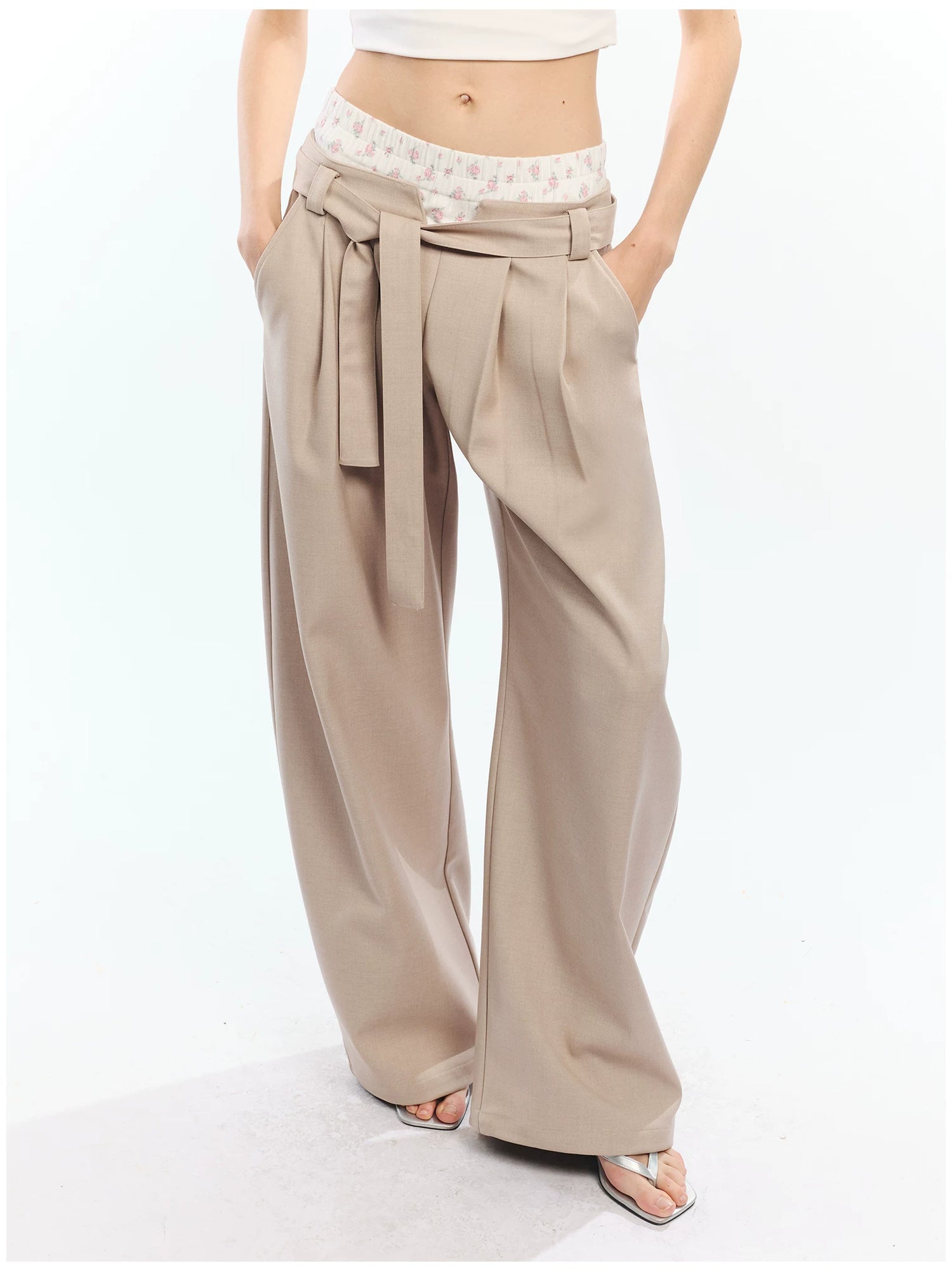 Floral Print Loose Wide Leg Pants