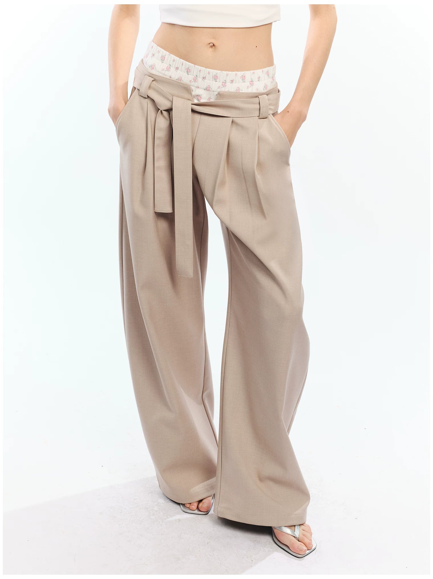Floral Print Loose Wide Leg Pants