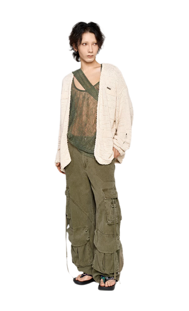 Three-Dimensional Jacquard Cardigan
